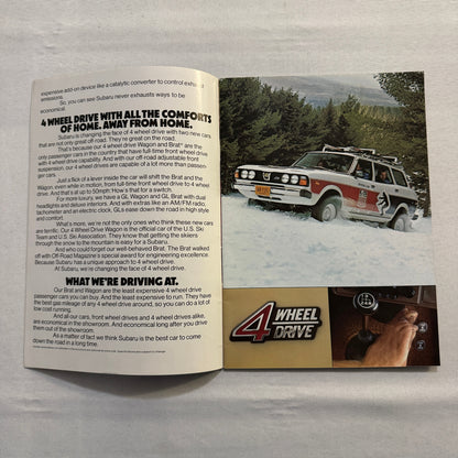 Vintage Subaru Car Sales Brochure Catalog Brat DL GF Coupe Sedan Station Wagon