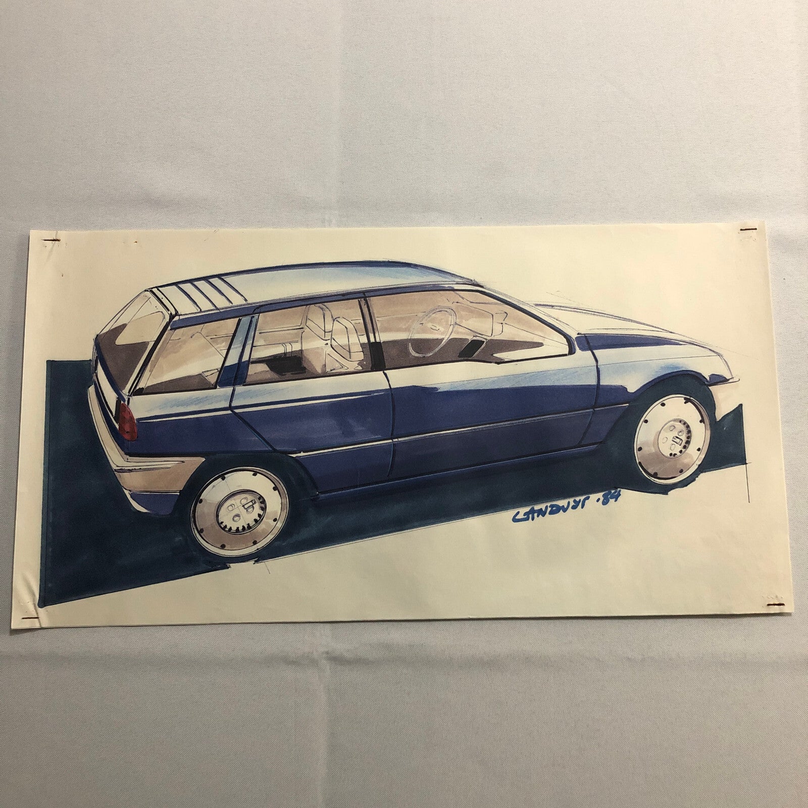 Styling Concept Automobile Illustration Art Drawing Sketch 1984 Luc LANDUYT Ford