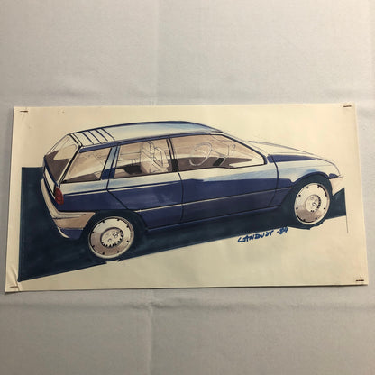 Styling Concept Automobile Illustration Art Drawing Sketch 1984 Luc LANDUYT Ford