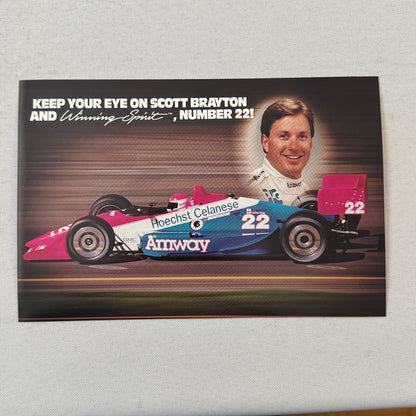 1991 Amway Indy Car Racing Press Kit Brochure Vintage Scott Brayton Driver