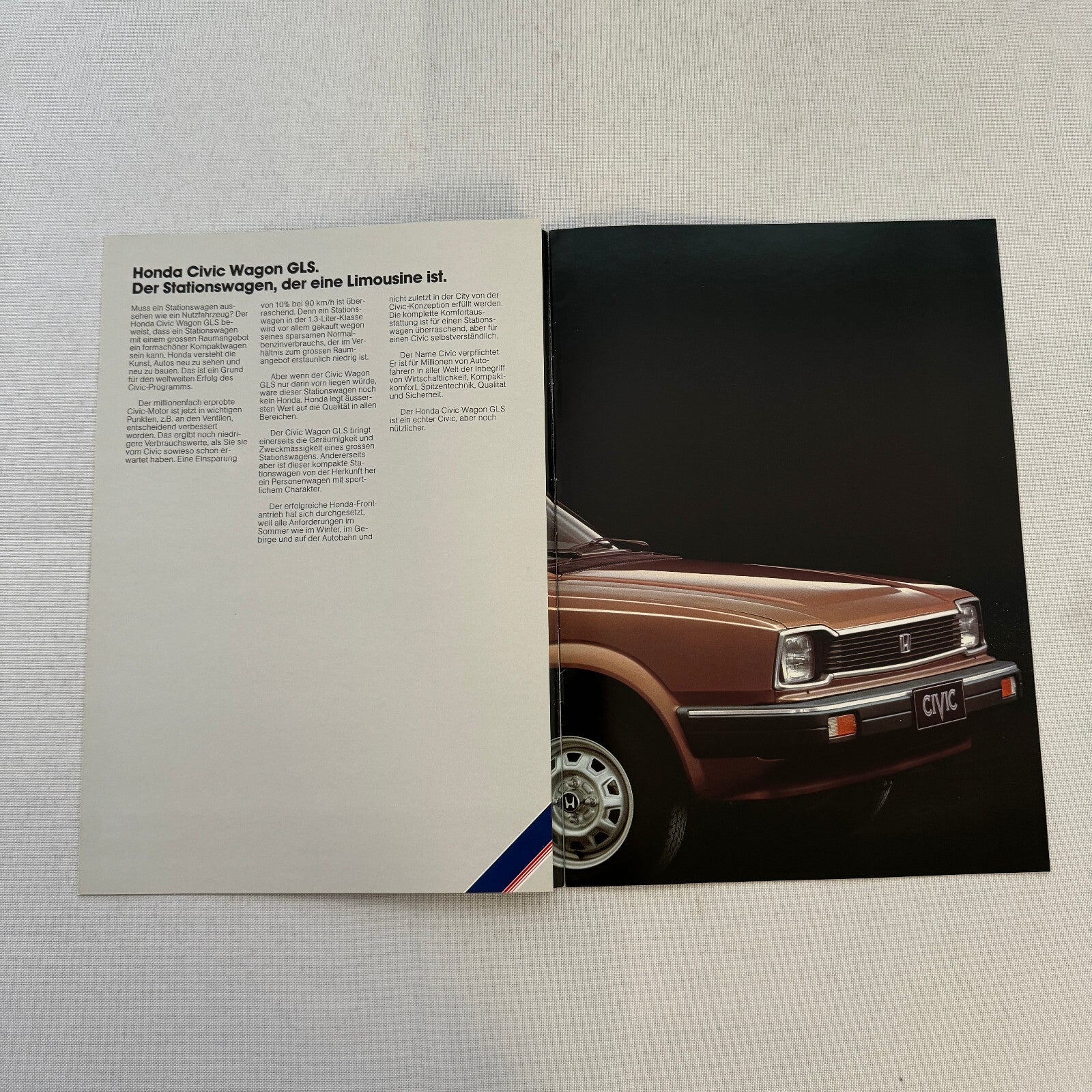 Honda Civic Station Wagon Sales Brochure Catalog Vintage German Text European