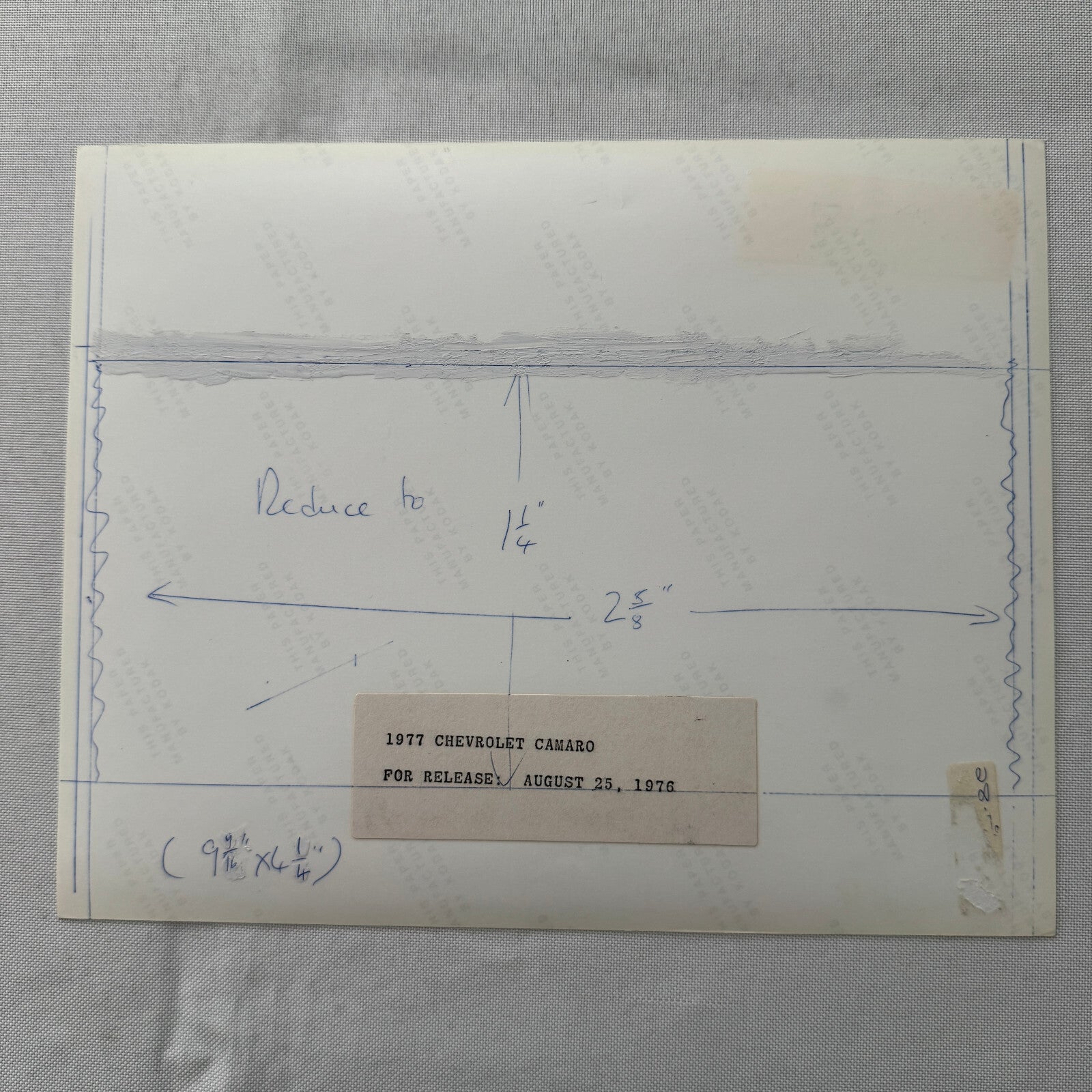 1977 Chevrolet Camaro Factory Press Photo Photograph Vintage Chevy