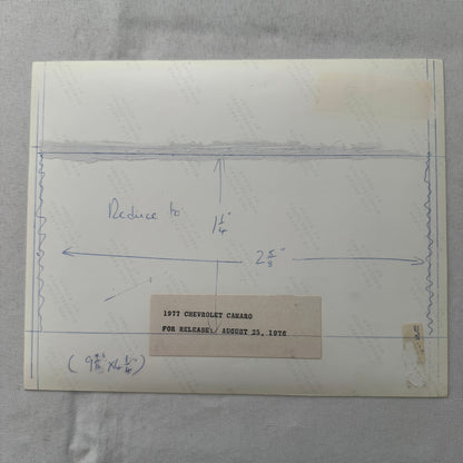 1977 Chevrolet Camaro Factory Press Photo Photograph Vintage Chevy