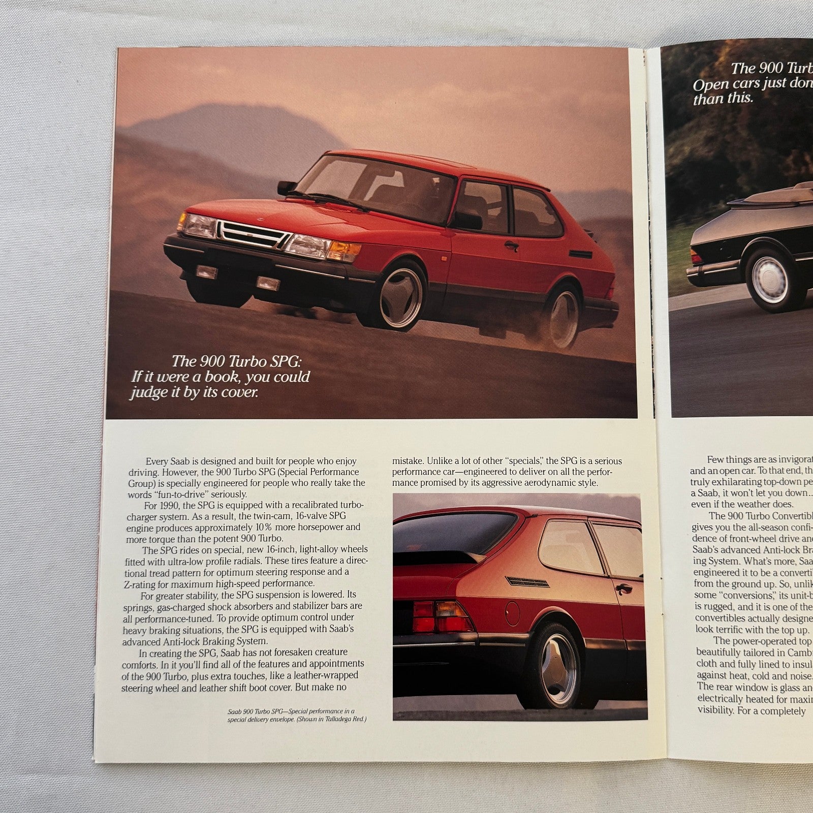 1990 Saab Car Sales Brochure Catalog 900 9000 900 SPG Turbo Convertible