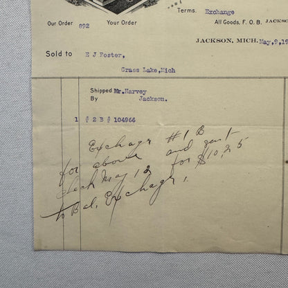 Empire Cream Separator Company New Jersey Michigan Letterhead Document 1908