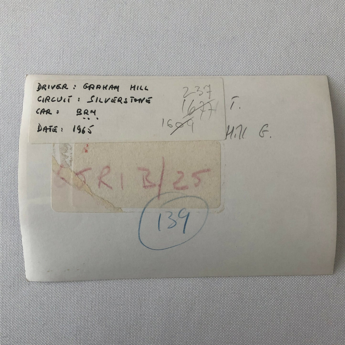 1965 Graham Hill BRM Racing Car Photo Photograph at Silverstone Track 