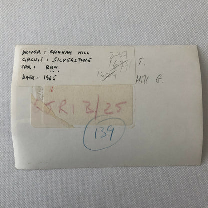 1965 Graham Hill BRM Racing Car Photo Photograph at Silverstone Track 