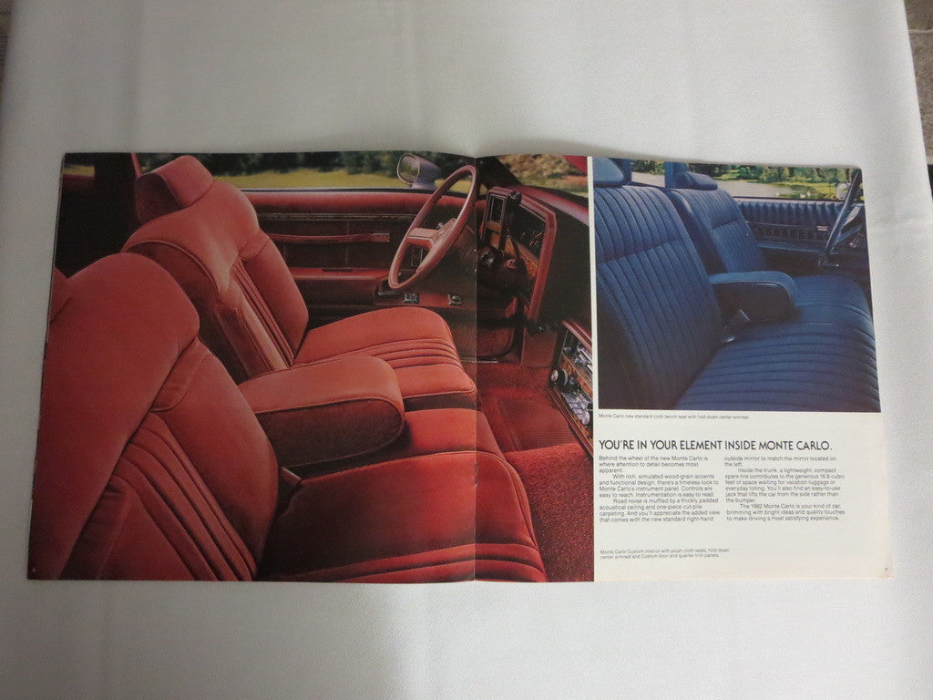 1982 Chevrolet Chevy Monte Carlo Sales Brochure Catalog