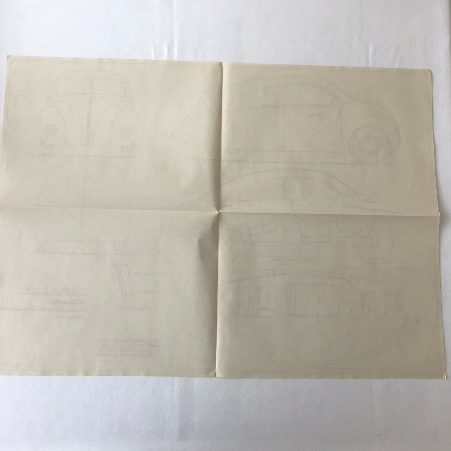 1936 Coachbuilder Car Design Blueprint Rendering Blue Print Streamline Coupe