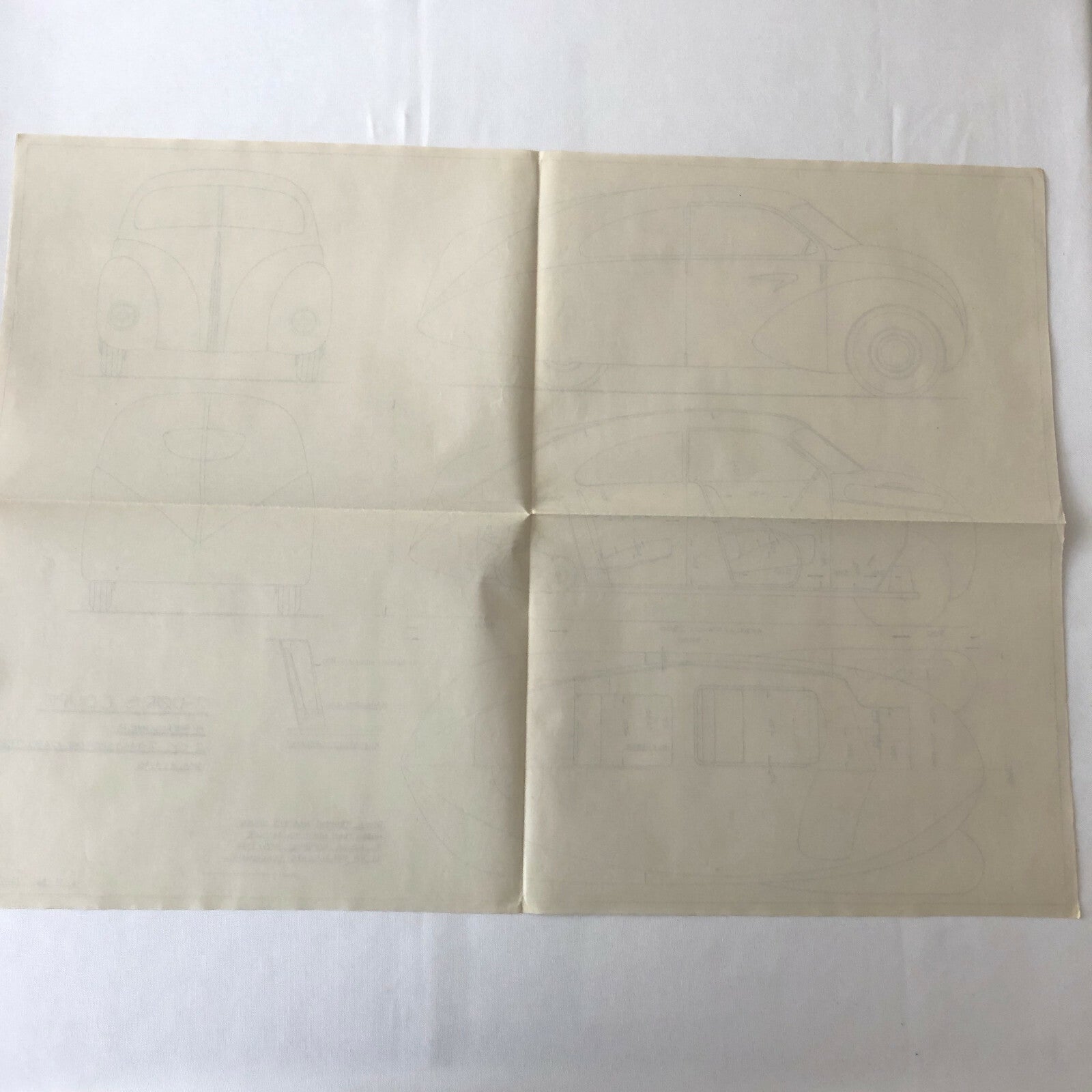 1936 Coachbuilder Car Design Blueprint Rendering Blue Print Streamline Coupe