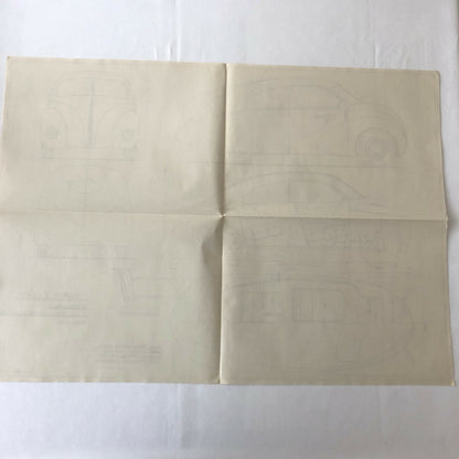 1936 Coachbuilder Car Design Blueprint Rendering Blue Print Streamline Coupe