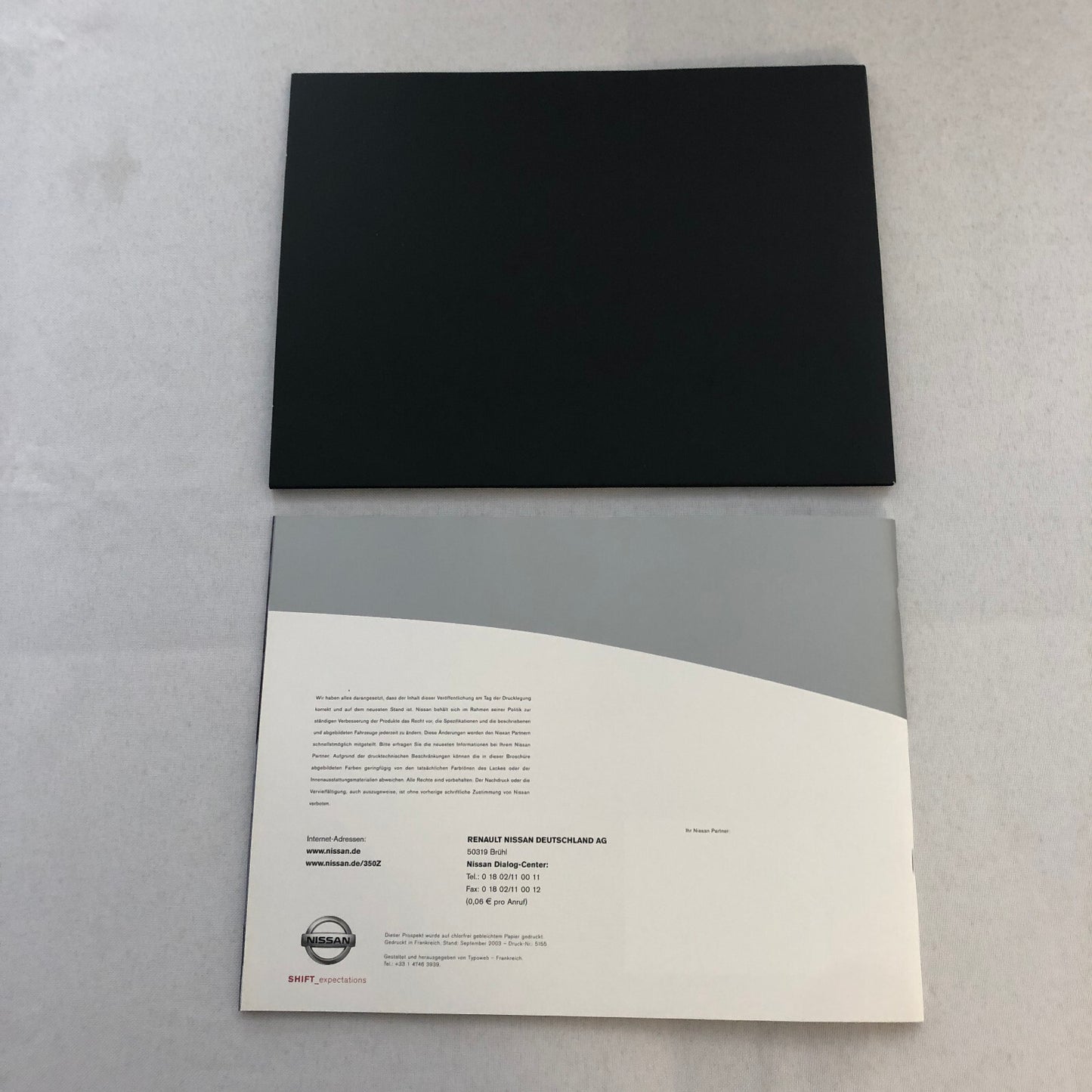 Nissan 350Z 350 Z Car Sales Brochure Catalog GERMAN Text European Market