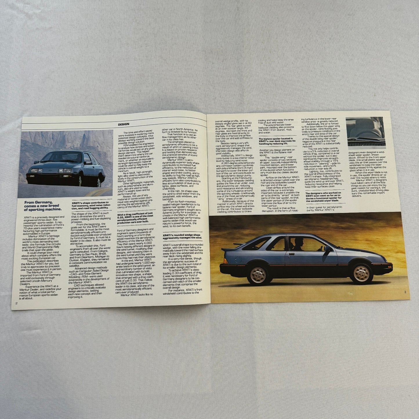 Merkur XR4Ti Car Sales Brochure Catalog Advertising Ford Canadian Market 1985