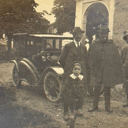 Vintage Photograph Photo Antique People with Early Automobile Car Children Kids
