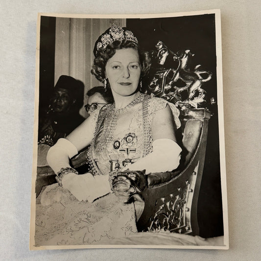 Sultana of Johore Lady Marcella Ibraham Press Photo Vintage 1955 Sultan Malysia