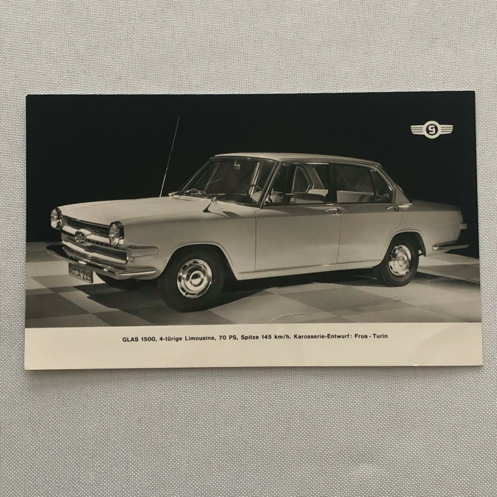 Vintage Glas 1500 4-Door Limousine Car Photo Photograph Image 