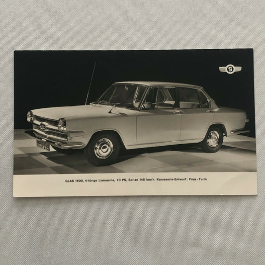 Vintage Glas 1500 4-Door Limousine Car Photo Photograph Image 