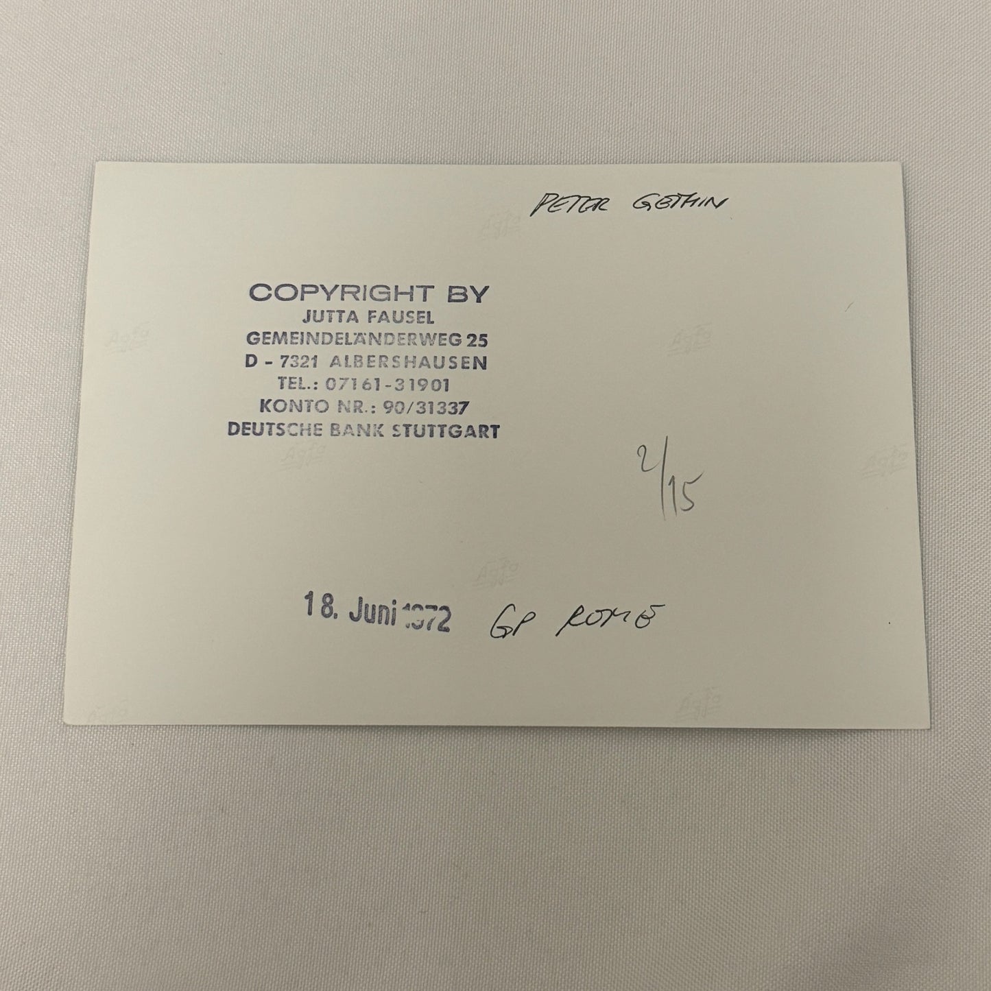 Vintage Racing Photo Peter Gethin 1972 Rome Grand Prix Race Italy Italian