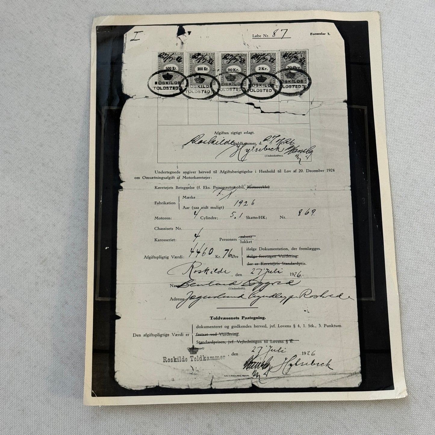 Fabrique Nationale FN Car Automobile Purchase Document Photograph Lot 2x