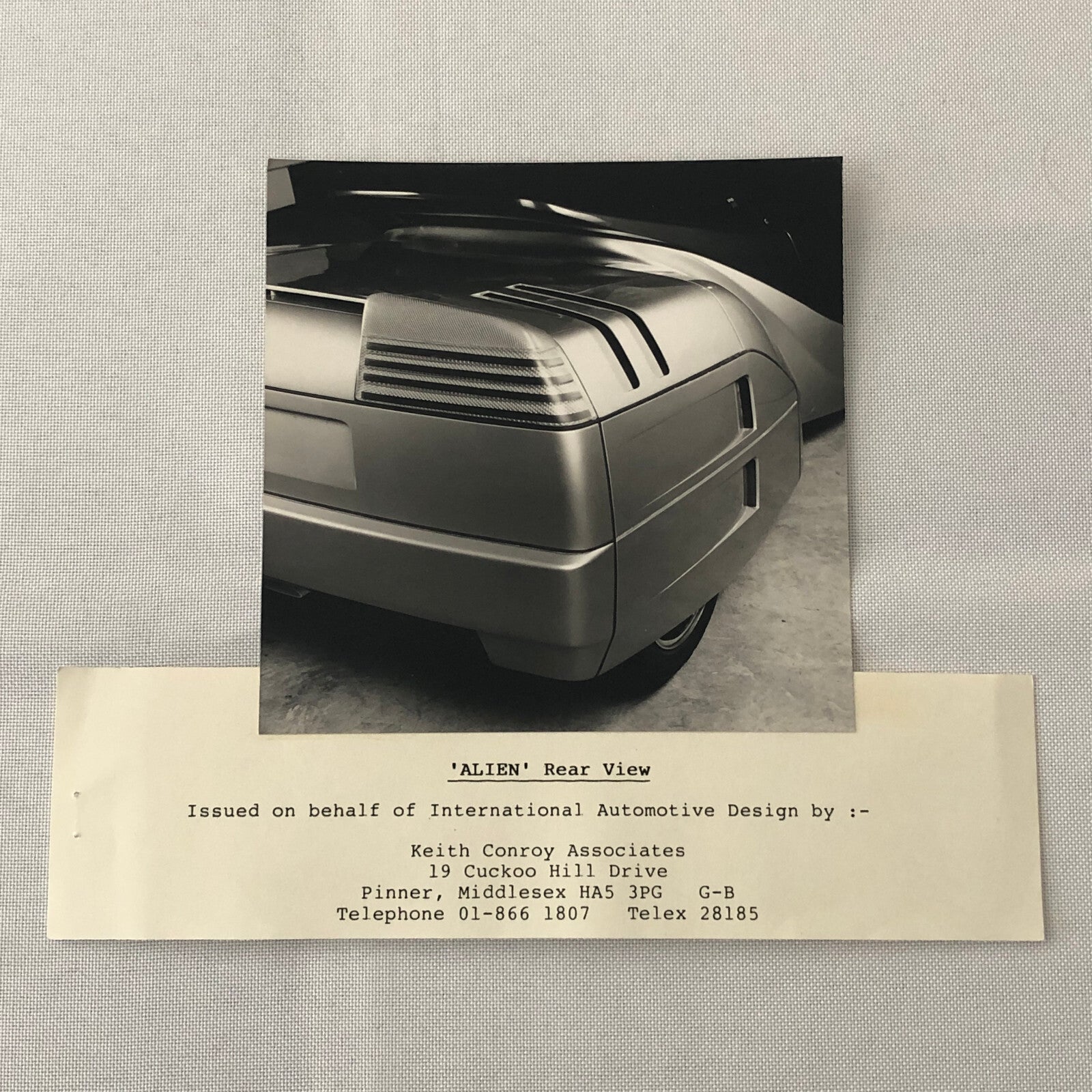 IAD Alien Concept Car Photo Photograph Lot of 3 International Automotive Design