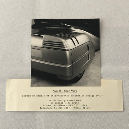 IAD Alien Concept Car Photo Photograph Lot of 3 International Automotive Design