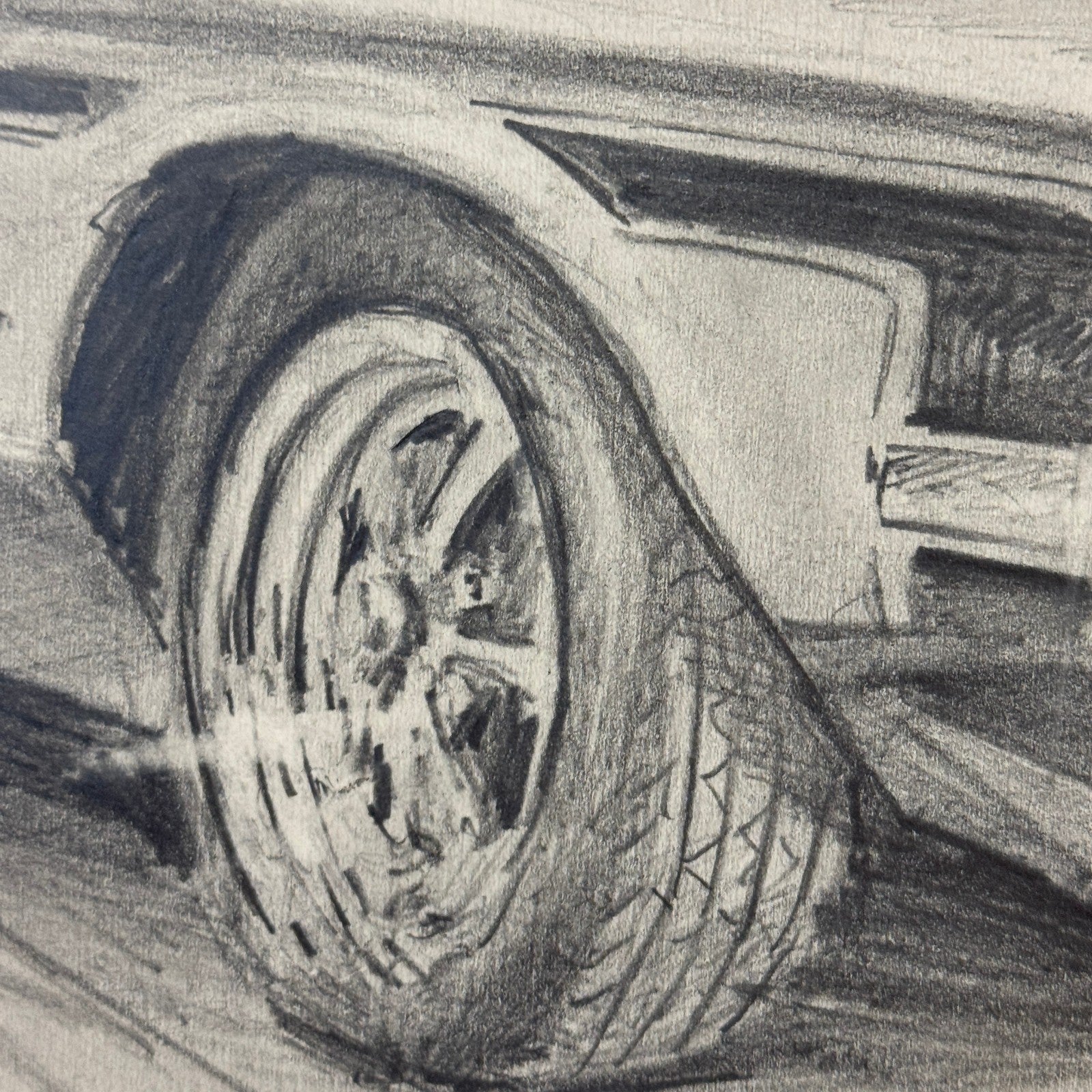 Ford Mustang Vintage Car Illustration Drawing Sketch Original Art Signed