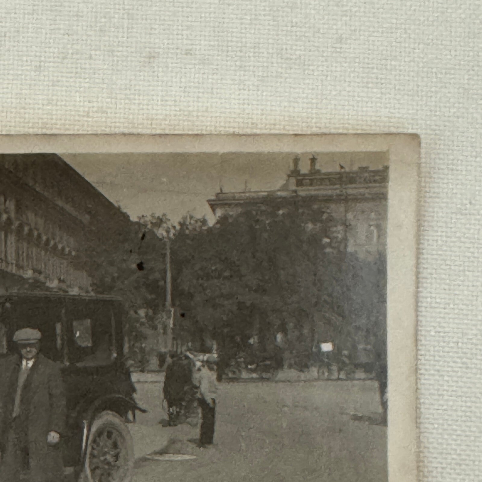 Vintage Photograph Photo Man with Early Car Automobile Antique