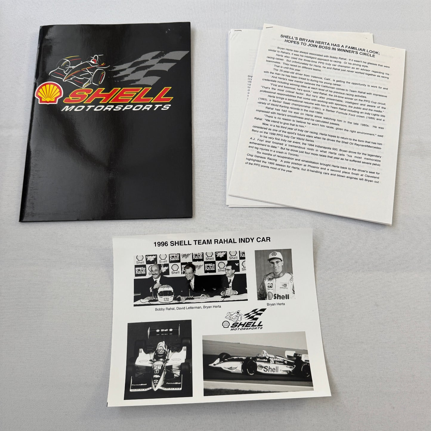 1996 PPG Indy Car Racing Shell Team Bobby Rahal Bryan Herta Press Kit Brochure
