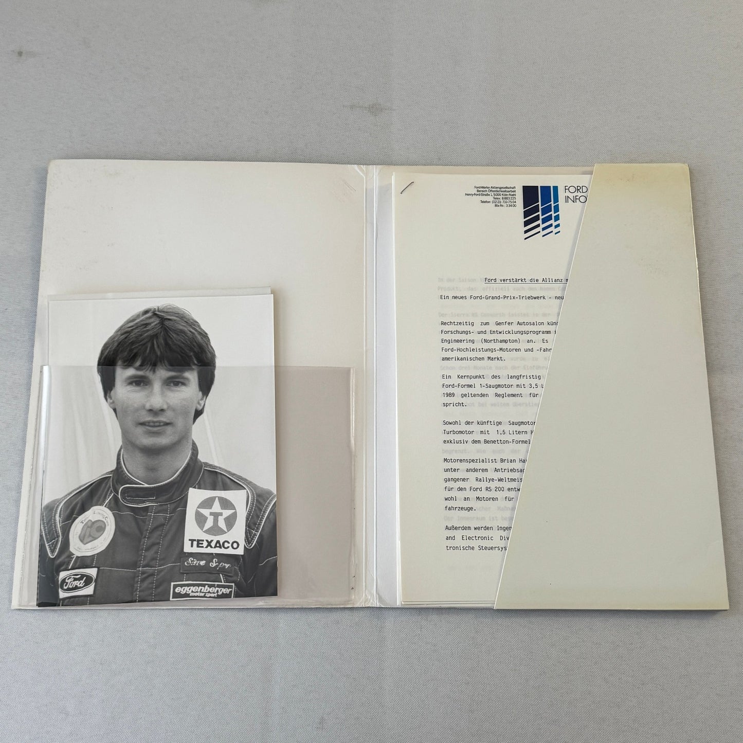 1987 Ford Sierra Cosworth XR4Ti Racing Team Press Kit Photos GERMAN