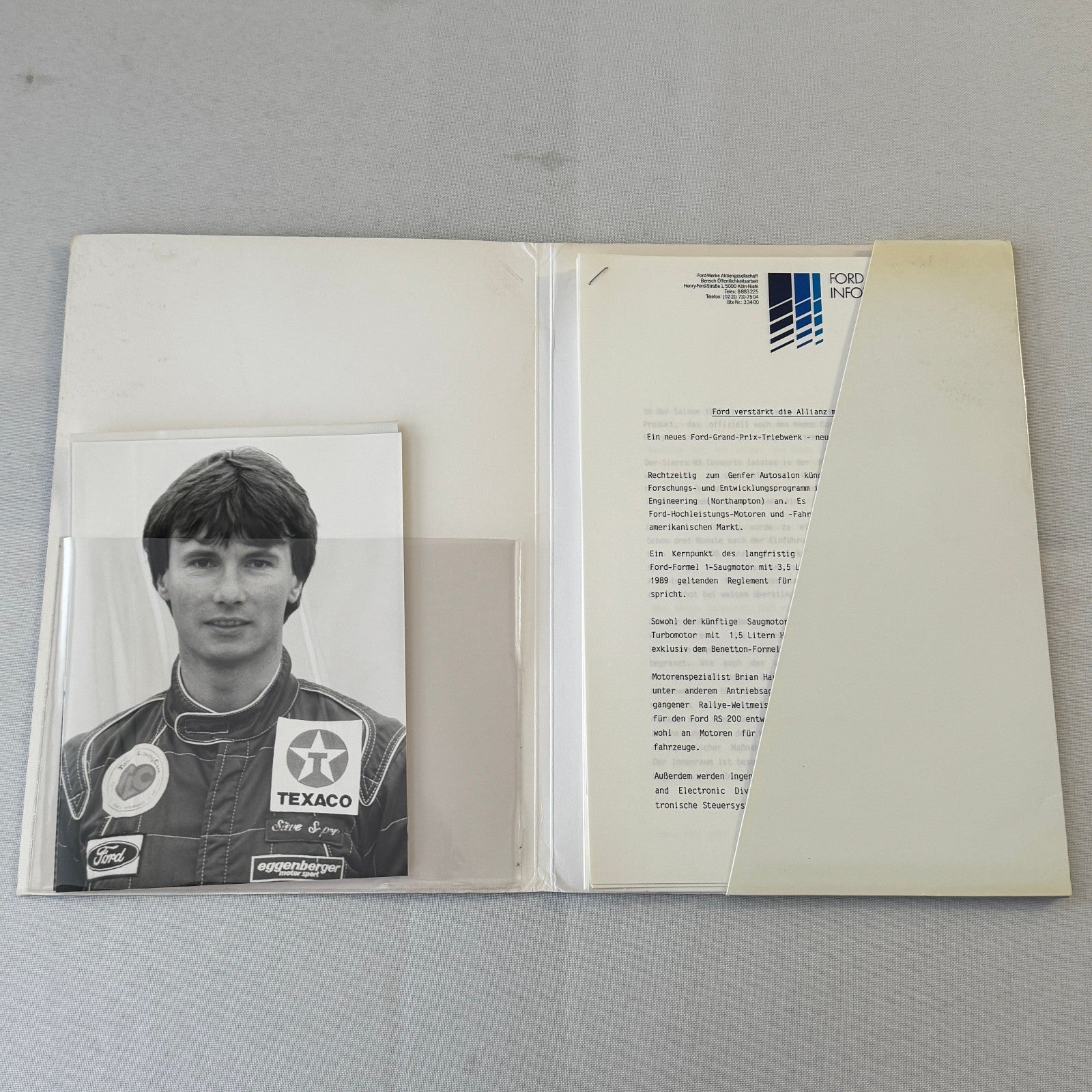 1987 Ford Sierra Cosworth XR4Ti Racing Team Press Kit Photos GERMAN