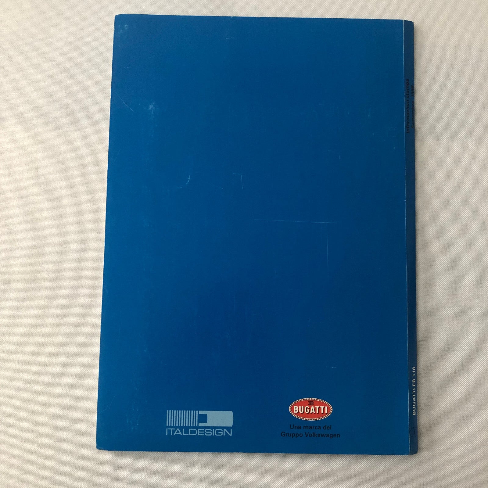 Bugatti EB118 Press Kit Brochure Italian Text Concept Car Photographs