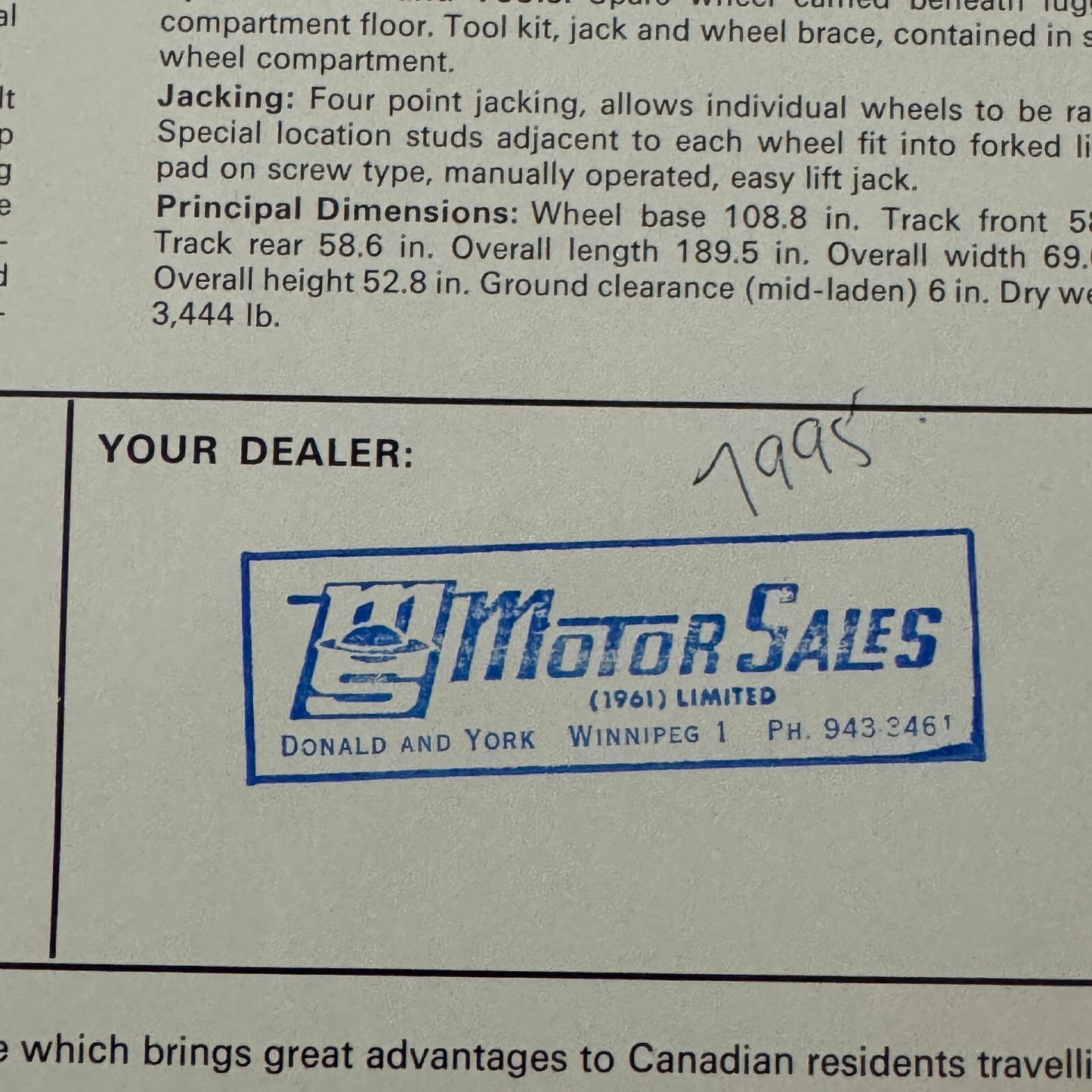 Vintage Jaguar XJ Car Sales Brochure Catalog Advertising