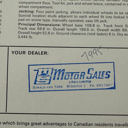 Vintage Jaguar XJ Car Sales Brochure Catalog Advertising