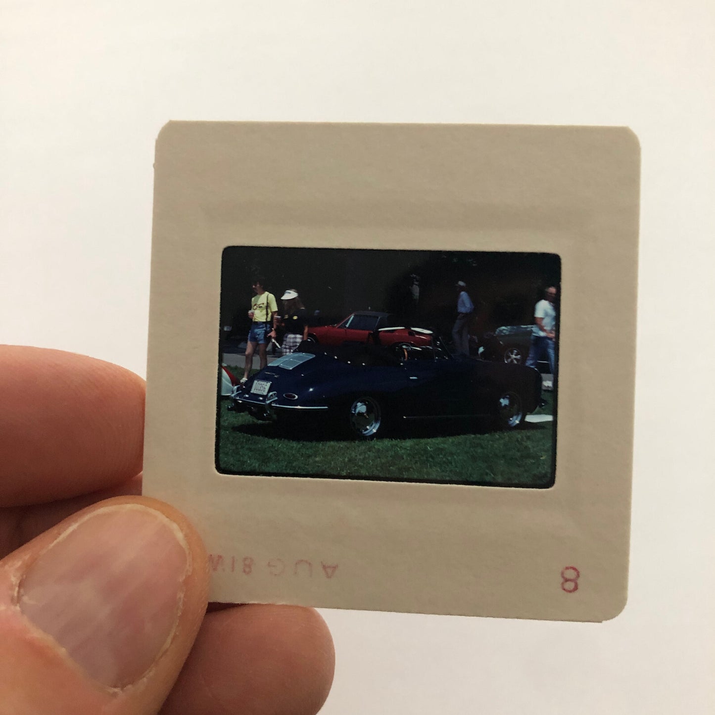 Porsche 356 Cabriolet Convertible Car Show 35mm Photo Slide Vintage 1981