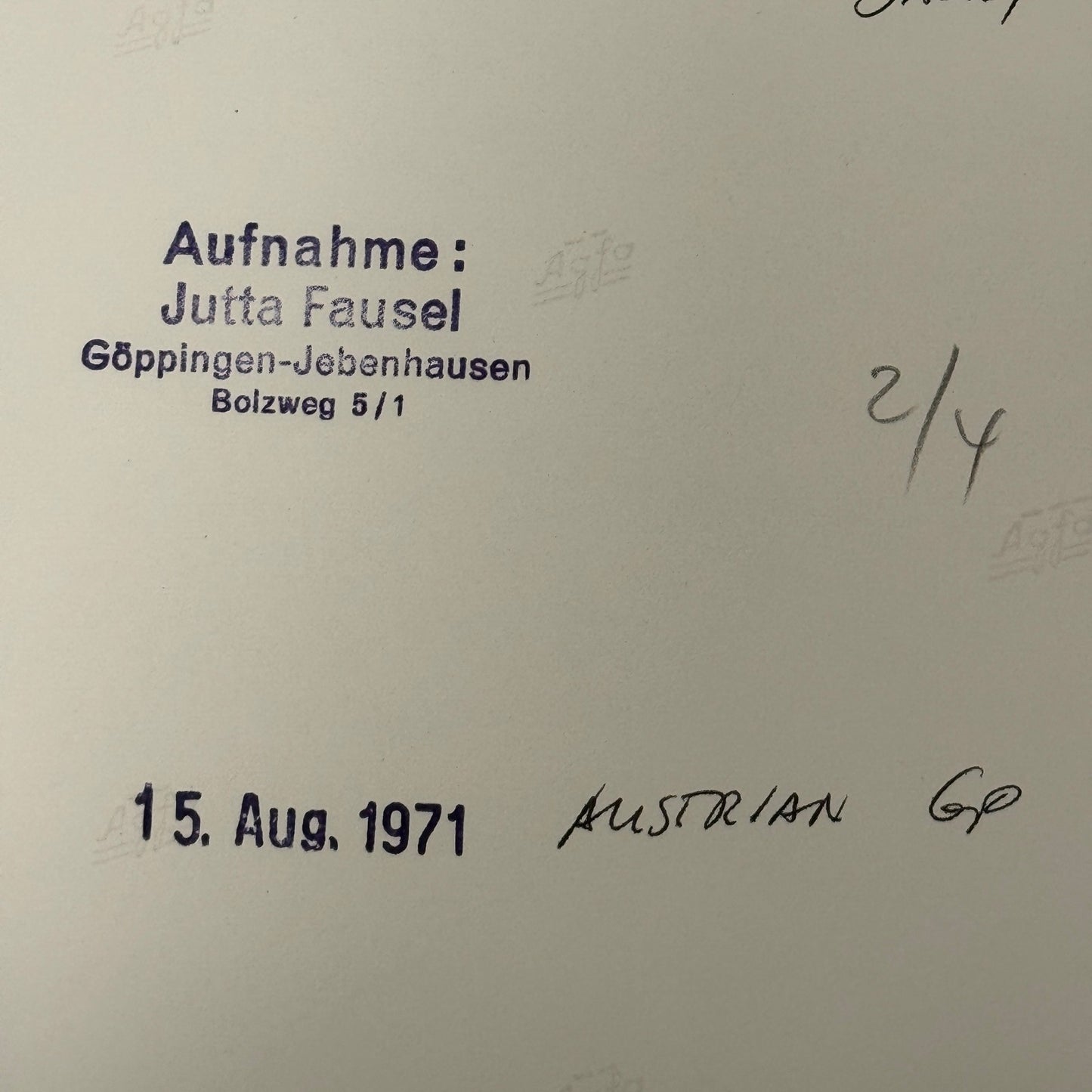 Vintage Racing Photo 1971 Austrian Grand Prix Driver Jacky Ickx Motorsport