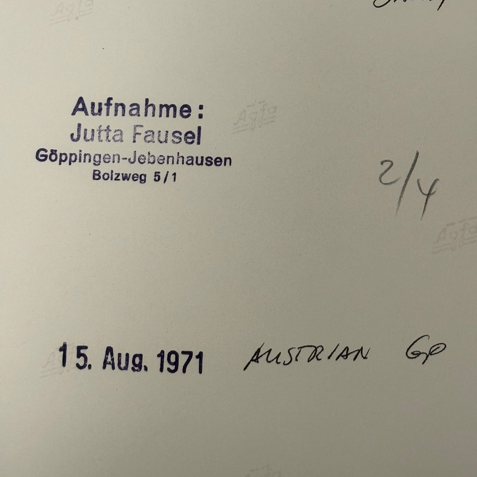 Vintage Racing Photo 1971 Austrian Grand Prix Driver Jacky Ickx Motorsport