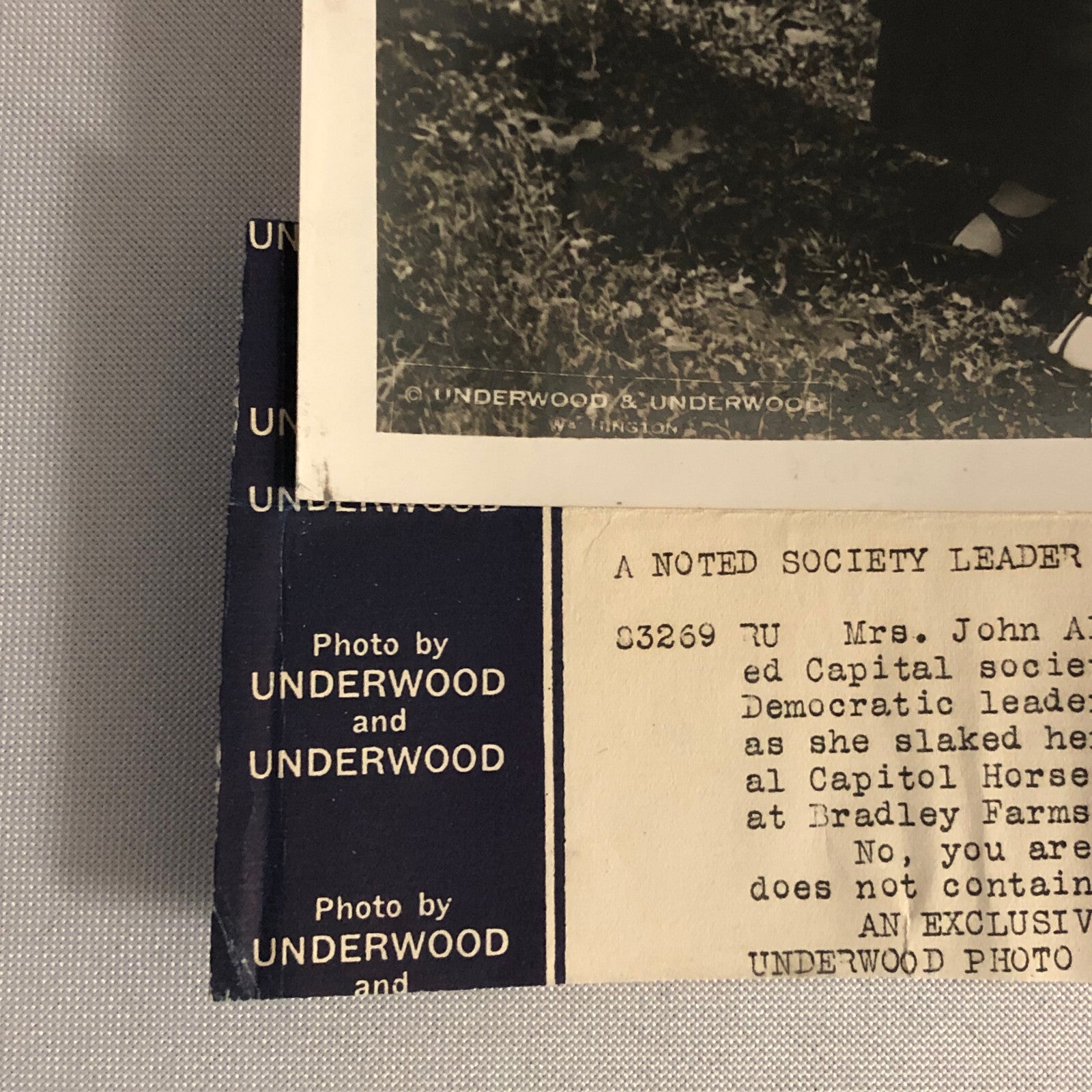 Press Photo Photograph Democratic Leader National Capitol Horse Event Underwood