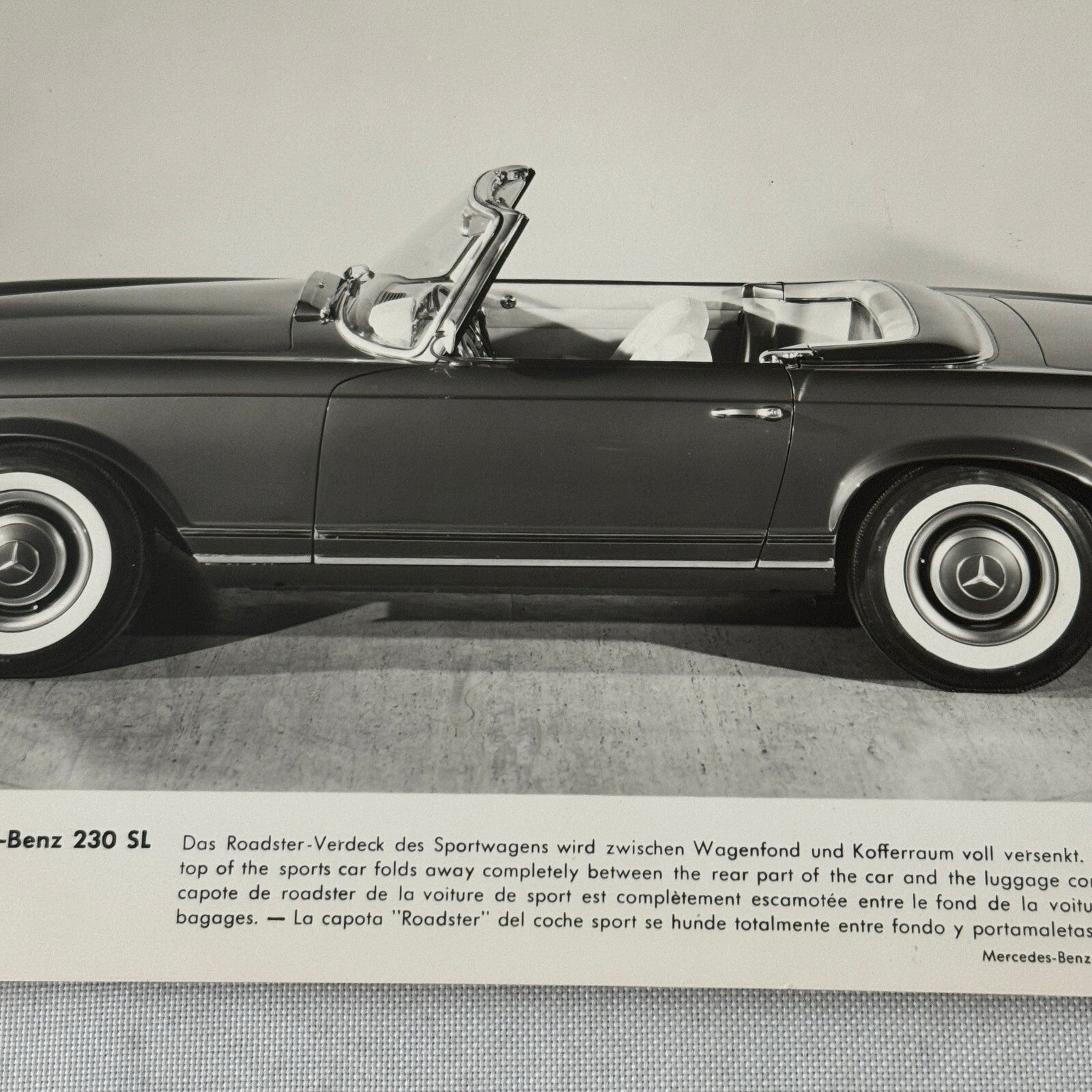 Vintage Mercedes Benz 230 SL Roadster Convertible Factory Press Photo Photograph