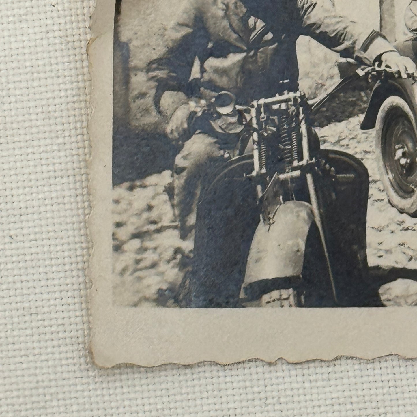 Vintage Photo Photograph Print Early Car Automobile Motorcycle People