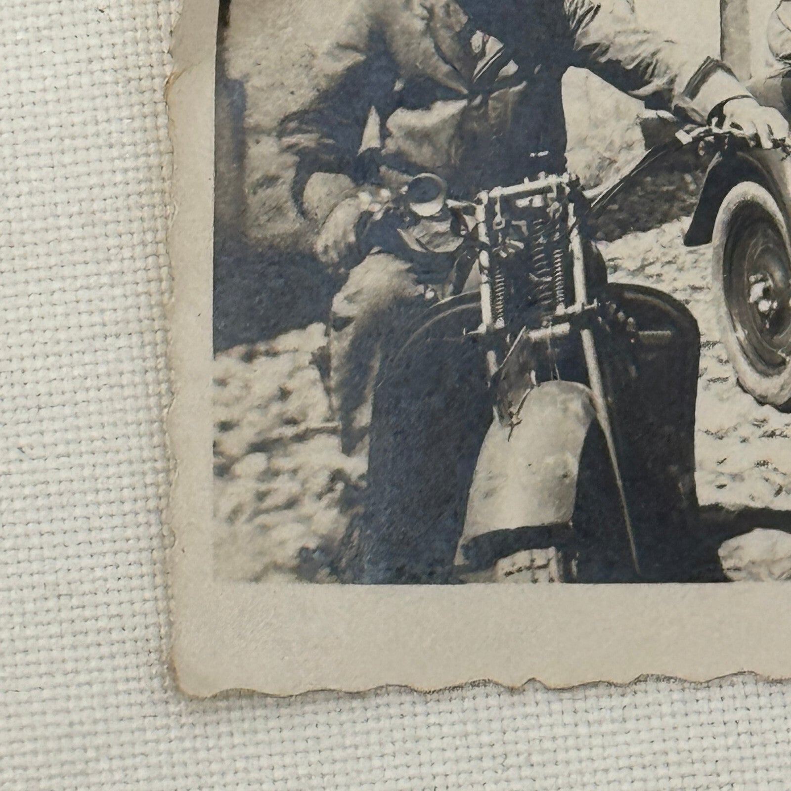 Vintage Photo Photograph Print Early Car Automobile Motorcycle People