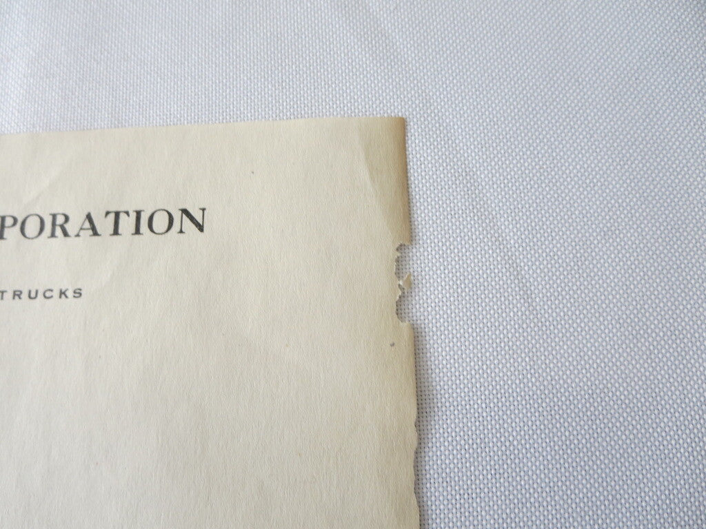 1946 Sterling Motor Truck Corporation Letter Letterhead Document 