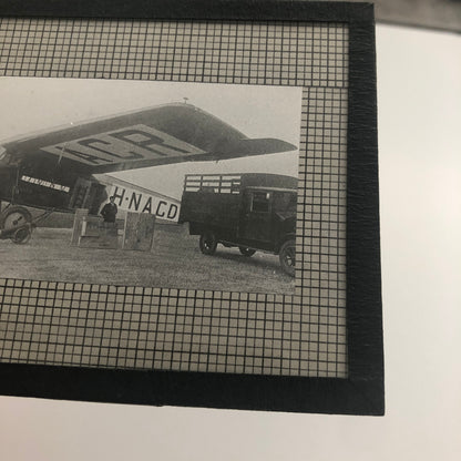 Antique Glass Plate Lantern Slide Aircraft Airplane Truck Aviation