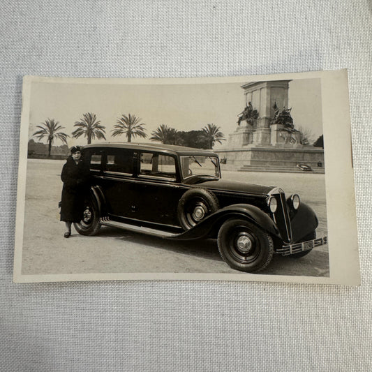 Vintage Car Automobile with Woman Photo Photograph RPPC Postcard ?