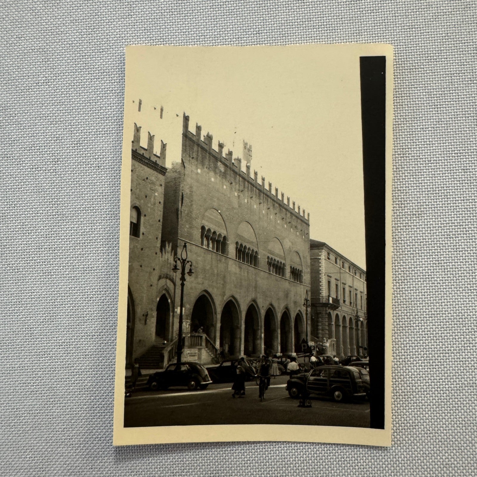 Vintage Photograph Photo Print Automobile People Building European Street Scene