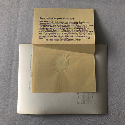 1964 Art Arfons Green Monster Land Speed Record Car Press Photo Bonneville Salt 