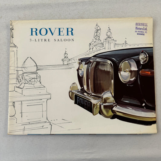 Rover 3 Litre Saloon Car Sales Brochure Catalog Vintage Advertising
