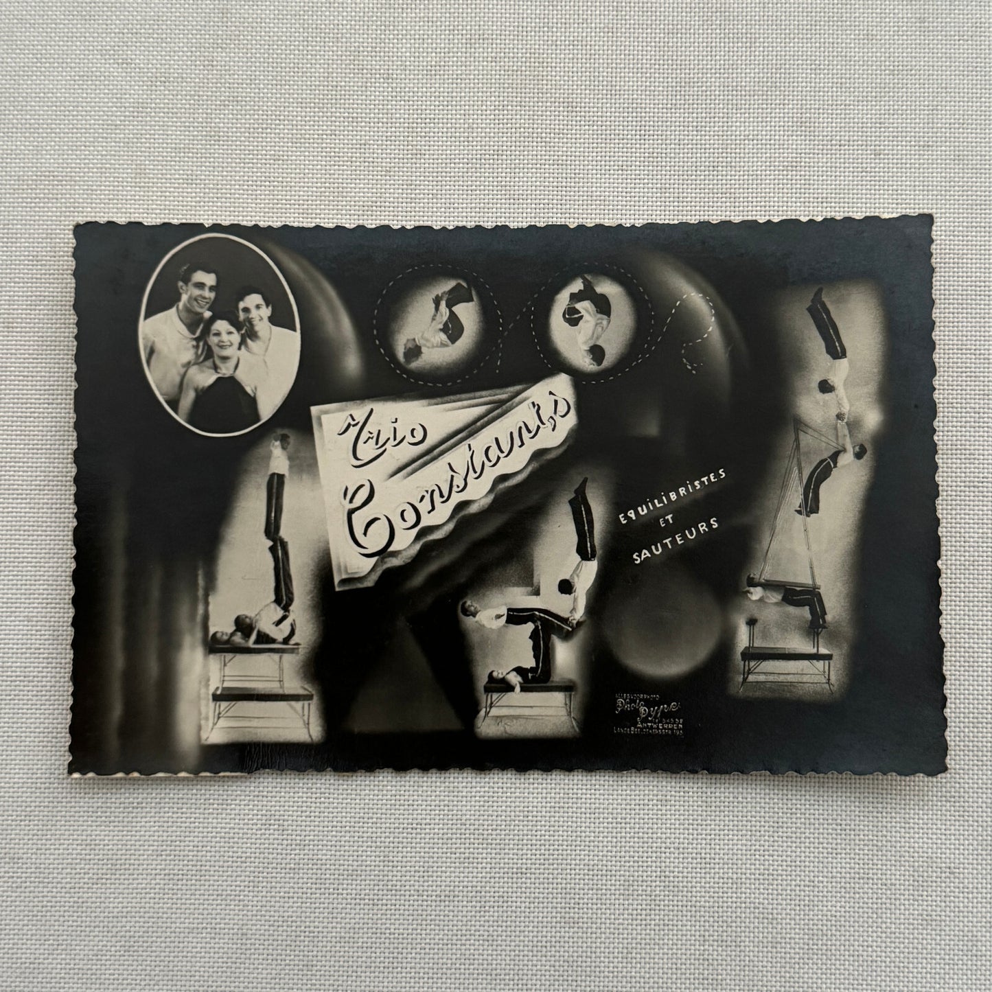 Vintage Circus Act Postcard Post Card Acrobatic Acrobat Tumbling Act