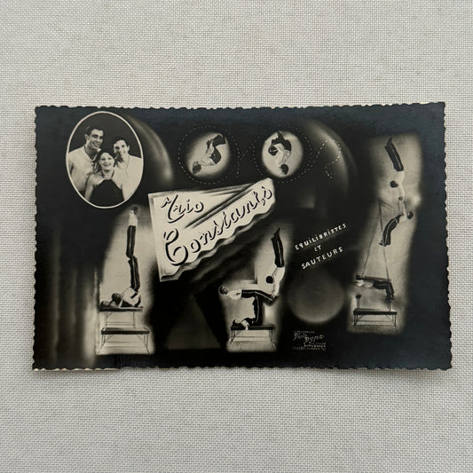 Vintage Circus Act Postcard Post Card Acrobatic Acrobat Tumbling Act