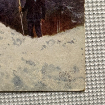 Tucks Postcard High Jump Skiing Antique Vintage Gilette