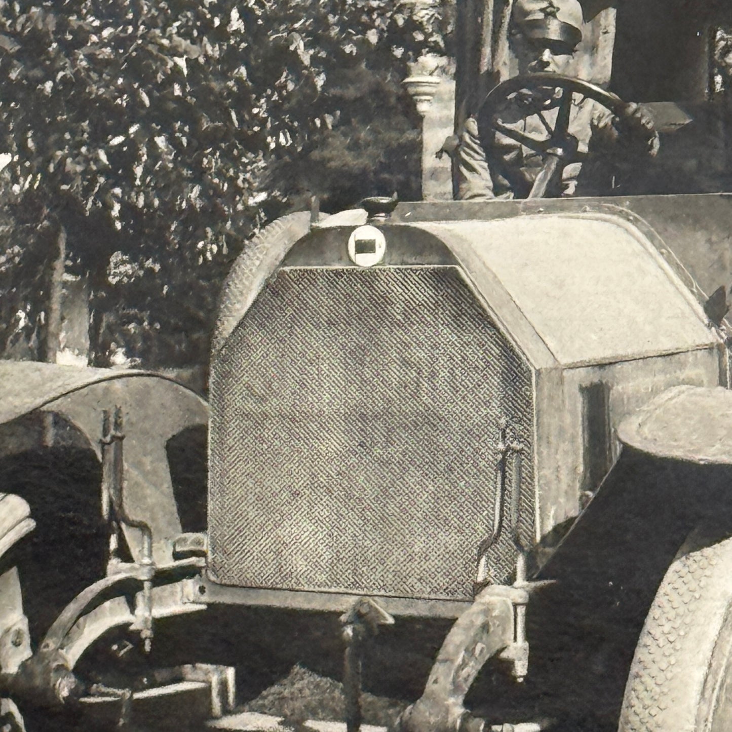 Vintage Photograph Photo Antique Man in Early Truck Automobile Vehicle